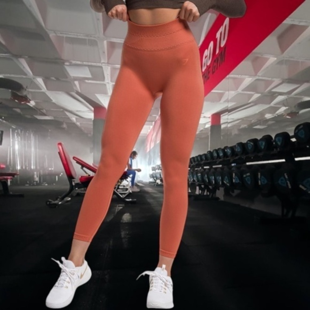 NEW GYMSHARK Studio Leggings Earth Orange size XS